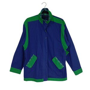 Vintage Lavon Jacket Men Colorblock Medium Snap Buttons And Zip Plaid Accents